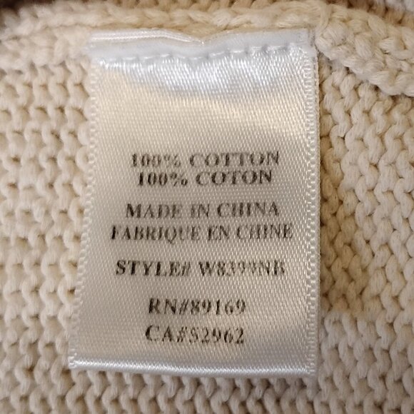 Generra Vintage Cream Zip Up Knit Cardigan, Medium - Picture 7 of 7